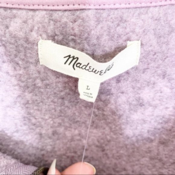 Madewell Purple Polartec Sherpa Fleece Half-zip Sweater Pullover size Large - Picture 6 of 8